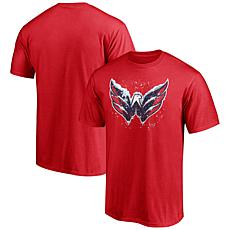Men's Fanatics Red Washington Capitals Snow Logo T-Shirt