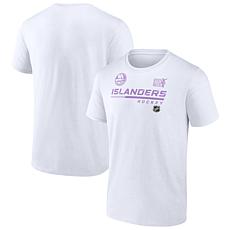 Men's Fanatics White New York Islanders NHL Hockey Fights Cancer T-...