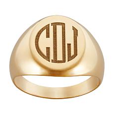 Men's Personalized Engraved Monogram Oval Ring