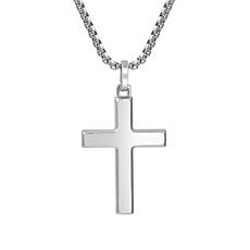 Men's Stainless Steel Cross Pendant with Chain Necklace