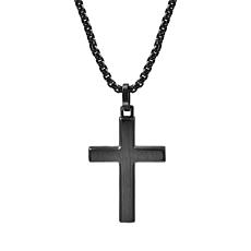 Men's Stainless Steel Cross Pendant with Chain Necklace