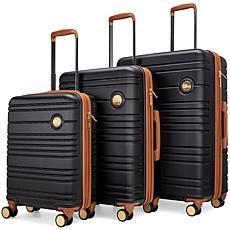 Miami CarryOn Brickell 3 Piece Expandable Retro Spinner Luggage Set