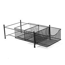 Mind Reader 3-Compartment Metal Mesh Storage Basket Organizer - Silver