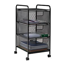 Mind Reader 3-Drawer Metal Mesh Rolling Storage Cart