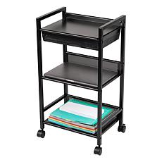 Mind Reader 3 Tier Cart with Covered Compartment Organizer Metal