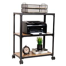 Mind Reader 3-Tier Wood & Metal All-Purpose Utility Cart - Black/Brown