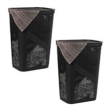Mind Reader 60 Liter Laundry Hamper Set of 2 Black