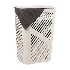 Mind Reader 60-Liter Lightweight Plastic Laundry Hamper - White