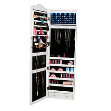 Mind Reader Hanging Jewelry Organizing Cabinet Mirror w/14 LED Lights