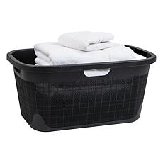 Mind Reader Plastic 40L Laundry Basket Clothes Hamper Black