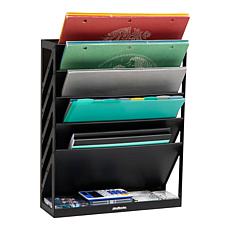 Mind Reader Plastic 5 Tier Wall Mount Vertical File Storage