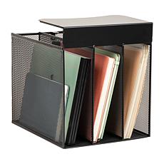 Mind Reader Slide-On Under Desk File Organizer Steel Storage