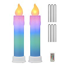 Mr. Christmas 24" Color Select Blow Mold Candles 2pc Set 