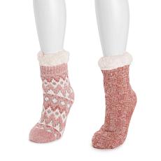 Muk Luks Women's 2-pk. Chenille Eyelash Mix Cabin Sock
