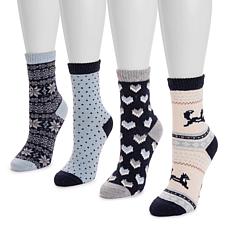 Muk Luks® Women's 4-Pack Holiday Boot Socks