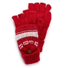 MUK LUKS Women's Mixed Yarn Flip Mittens