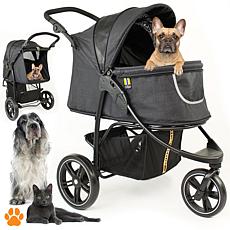 My Duque Pet 3-Wheel Stroller with Canopy and Storage