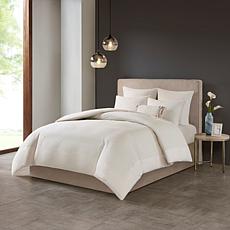 N Natori Hanae Cotton Blend 3-piece King Duvet Cover Set - White