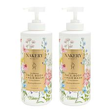 Nakery Beauty 1-Liter 2-pack Blushing Blossoms Body, Face & Hair Wash