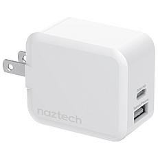 Naztech 30-Watt Power Delivery Dual-Output USB-C Fast Wall Charger