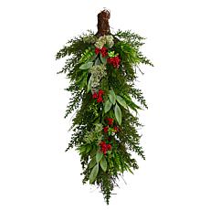 Nearly Natural 30” Cedar and Berry Artificial Christmas Swag