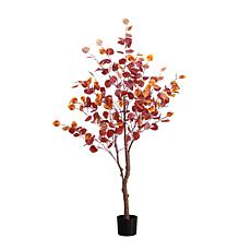 Nearly Natural 5’ Pre-Lit Autumn Eucalyptus Tree with 220 LED Lights
