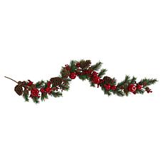 Nearly Natural 6 Ft. Apple, Berries and Pinecone Artificial Garland