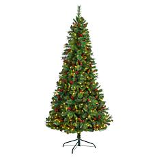Nearly Natural 7’ Flat Back Mountain Pine  Christmas Tree