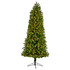 Nearly Natural 7’ Slim Virginia Spruce  Christmas Tree with 500 Lights
