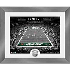 New York Jets Art Deco Stadium Silver Coin Photo Mint