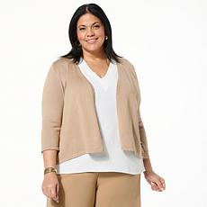 Nina Leonard 3/4-Sleeve Sweater Knit Bolero
