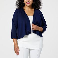 Nina Leonard 3/4-Sleeve Sweater Knit Bolero