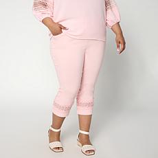 Nina Leonard Cropped Pant with Inset Lace