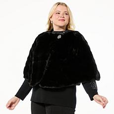 Nina Leonard Faux Fur Wrap Neck Capelet