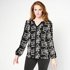 Nina Leonard Long Balloon Sleeve Shirt