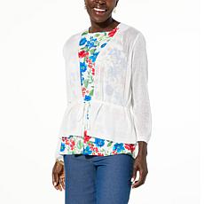 Nina Leonard Tie-Front Bolero