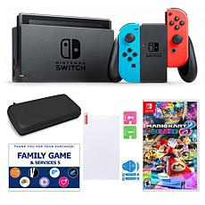 Nintendo Switch in Neon with MarioKart, Acceessories & Voucher