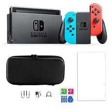 Nintendo Switch Neon Console with Screen Protector and Carry Case