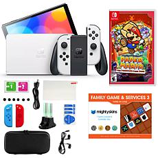 Nintendo Switch OLED in White with Paper Mario Bundle