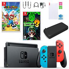 Nintendo Switch w/Mario + Rabbids, Luigi's Mansion & Accessories