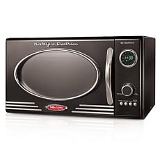 Nostalgia Retro 800-Watt Countertop Microwave Oven in Black