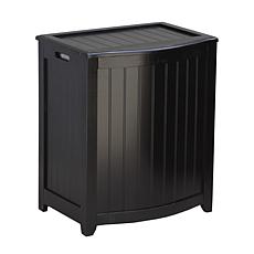 Oceanstar Bowed Front Laundry Wood Hamper Black