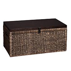 Odessa Water Hyacinth Storage Trunk -Blackwash/Espresso