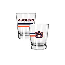 Official College Big Stripes 15 oz. Double Old Fashion 2pk - Auburn