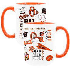 Official MLB 2-Pack 15oz Inner Color Mugs