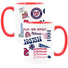 Official MLB 2-Pack 15oz Inner Color Stainless Steel Mugs Washington