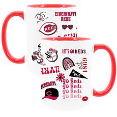 Official MLB 2-Pack 15oz Inner Color Stainless Steel Mugs Reds
