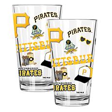 Official MLB 2-Pack 16oz Stainless Steel Pint Glasses Pirates