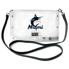 Official MLB Clear Envelope Purse with Team Logo - Miami Marlins 