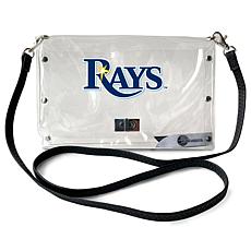 Official MLB Clear Envelope Purse with Team Logo - Tampa Bay Rays